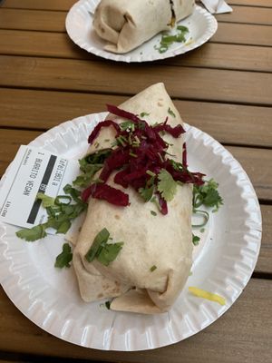 Vegan burrito at Foodhallen in Amsterdam