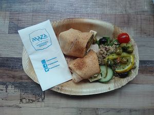 Falafel wrap with couscous at Foodhallen in Amsterdam