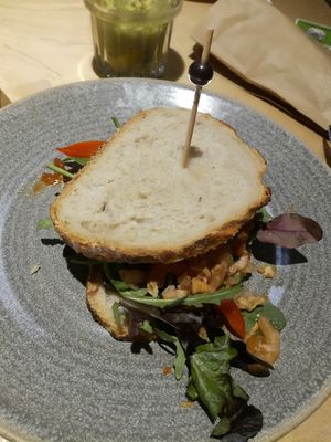 Spicy tempeh sandwich at CT Coffee & Coconuts in Amsterdam