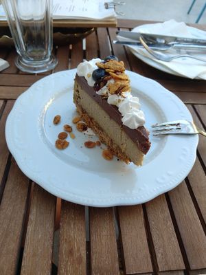Cheese cake with chocolate. Gluten and sugar free at Veganeeta Home in Balatonalmadi