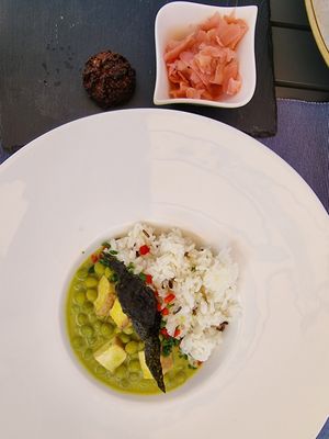 Thai green curry at Veganeeta Home in Balatonalmadi