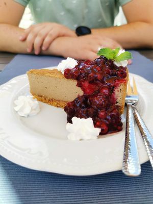 Cheese cake at Veganeeta Home in Balatonalmadi