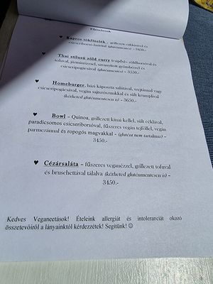 Food menu 3 at Veganeeta Home in Balatonalmadi