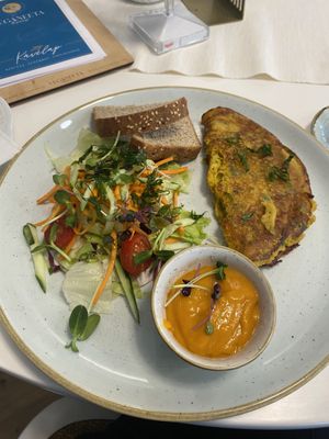 chickpea omelette   at Veganeeta Home in Balatonalmadi