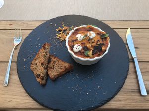 Shepherd's pie at Veganeeta Home in Balatonalmadi