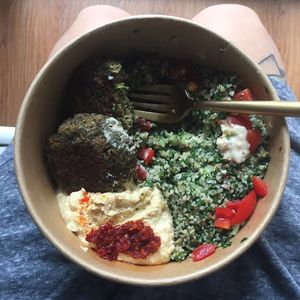 the amazing tabbouleh bowl!  at Go Vegan! Grab N Go in Guangzhou