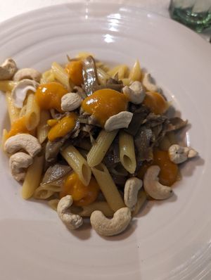 Pumpkin pasta made gluten free at Osteria Caffe Monte Baldo in Verona