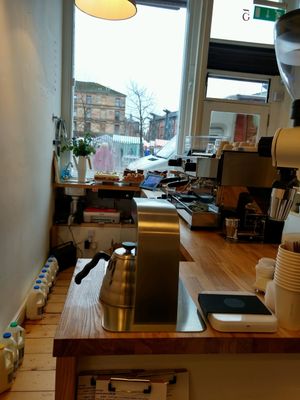 counter at kaf coffee in Glasgow