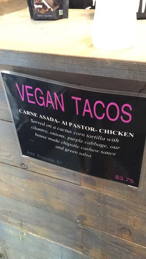 Vegan tacos  at Fruit Gallery in Venice