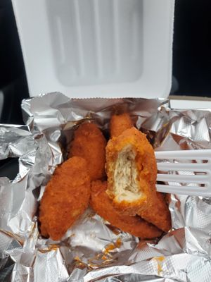 Their vegan buffalo wings! Super tasty. at A Slice of Heaven in Wareham