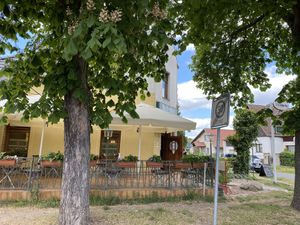 Outside terrace   at Gasthof Falkenhorst in Burig