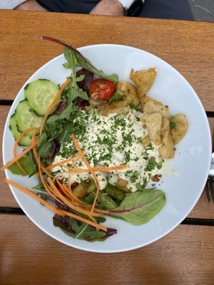 Gnocci with salad   at Gasthof Falkenhorst in Burig
