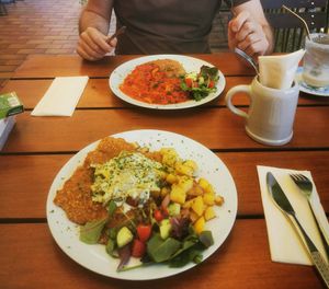 Bratschnitte + Schnitzel at Gasthof Falkenhorst in Burig