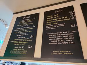 Menu, including meat. at Levant - Kallio in Helsinki