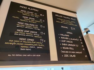 Menu, including meat. at Levant - Kallio in Helsinki