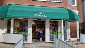 Entrance at EkoPlaza in Haarlem