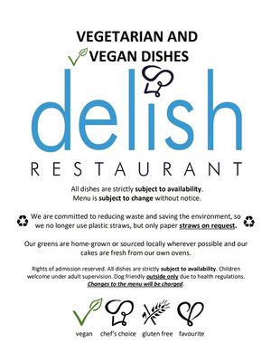 menu at Delish in Hout Bay