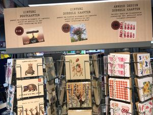 Post cards made with harvest waste (leaves, stems, etc.), toxin-free ink, recycled paper at EkoPlaza - Scheldestraat in Amsterdam