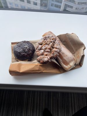 boston cream and apple fritter   at Mighty-O Donuts - Denny Triangle in Seattle