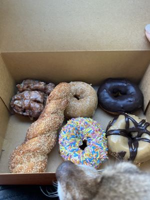 My dog was very interested in the donuts!  at Mighty-O Donuts - Denny Triangle in Seattle