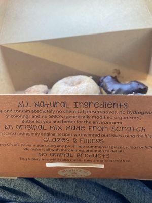 Love this messaging on the box  at Mighty-O Donuts - Denny Triangle in Seattle