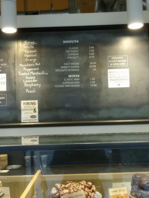 Menu. "Plant-based" is music to my ears at Mighty-O Donuts - Denny Triangle in Seattle