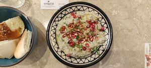 Babaganouch : eggplant caviar with tehina, pine nuts and pomegranate at Levantine in Paris