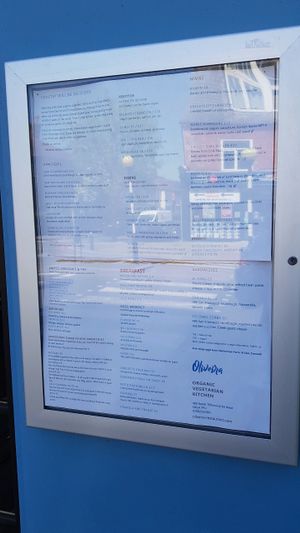 Outside menu at Oliveira in South West London