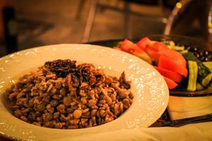 lentils with fried onion at Sole Insight in Beirut