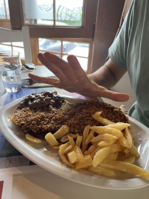 Hand-sized cachopo  at La Cachopería in Aviles