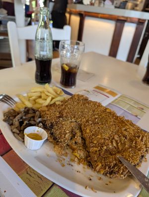 Cachopo with seitan and vegan cheese (inside) at La Cachopería in Aviles