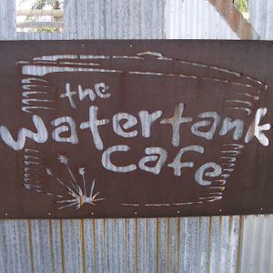 signage at Watertank Cafe in Alice Springs