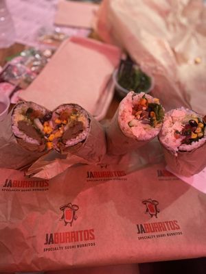 Venice (steak on left tofu on right) both vegan options were great! at Jaburritos in Las Vegas