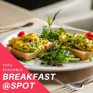 Breakfast @spot.ns 
Tofu scramble (cherry tomato, spinach, organic tofu, nutritional yeast, cashew cream sauce, curcuma, homemade toast bread)........380RSD
Tofu kajgana (čeri paradajz, spanać, organski tofu, nutricioni kvasac, pavlaka od indijskog oraha, kurkuma, domaći tostirani hleb)........380din
•
U Spotu doručak služimo od 10 do 12h.
•
Tofu je visokoproteinska namirnica koja je izuzetno zdrava i bogata nutritientima, i kao takva utiče na naše zdravlje na najbolji mogući način. Tofu obiluje mineralima poput kalijuma, kalcijuma, magnezijuma, gvoždja, vitaminom B1 i ne sadrži holesterol i gluten. Tako štiti naš kardiovaskularni, nervni i koštani sistem, snižava pritisak i pomaže izgradnji mišića.
U našem restoranu možete probati veoma ukusnu kajganu koju naši kuvari pripremaju od ove izuzetne namirnice.
•
Kompletan meni možete pogledati na našoj fb stranici https://www.facebook.com/spot021/
•
Vidimo se u zdravoj tački Novog Sada! •
 at Spot in Novi Sad
