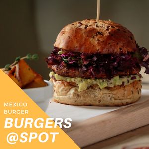 Burgers @spot.ns 
Mexico burger + french fries/herb potatos and ketchup (red bean burger, avocado chickpeas spread, roasted red pepper salsa, pickled jalapeno peppers, mung bean seedlings, marinated red cabbage, lollorosso lettuce)........450RSD
Mexico burger + pomfrit/začinski krompir i kečap (burger od crvenog pasulja, namaz od avokada, salsa od pečene paprike, kisele halapenjo papričice, klice mungo pasulja, marinirani crveni kupus, lolo roso)........450din
*Nijedna namirnica nije životinjskog porekla*
•
U Spotu kuhinja radi od 10g do 22h.
•
Crveni pasulj je jedna od najbogatijih namirnica u antioksidantima. Obiluje hranljivim sastojcima i prehrambenim vlaknima što ga čini zdravim izborom hrane.
•
Kompletan meni možete pogledati na našoj fb stranici https://www.facebook.com/spot021/
•
Vidimo se u zdravoj tački Novog Sada!  at Spot in Novi Sad