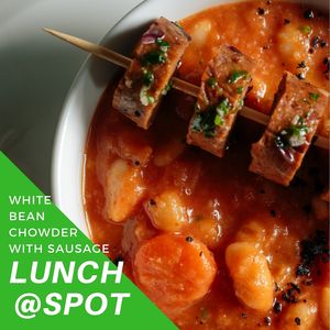 Lunch @ Spot - cafe & vegan kitchen 
White bean chowder with sausage (beans, onion, carrot, tomato sauce, seitan sausage, homemade bread).....350RSD
Pasulj sa kobasicom (pasulj, luk, šargarepa, pelat, sejtan kobasica, domaći hleb).....350din
*Nijedna namirnica nije životinjskog porekla*
•
Pasulj je često konzumirana i omiljena hrana u našim krajevima. Ima izuzetno hranljivu vrednost i obiluje proteinima, ugljenim hidratima i vaznim mineralima poput kalijuma, kalcijuma, fosfora i gvoždja. Mi ga pripremamo u kombinaciji sa visoko proteinskom seitan kobasicom bez masnoće i holesterola. •
Kompletan meni možete pogledati na našoj fb stranici https://www.facebook.com/spot021/
•
Bice nam zadovoljstvo da Vas ugostimo ? Vidimo se u zdravoj tački Novog Sada!
 at Spot in Novi Sad