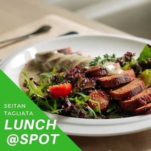 Lunch @spot.
Seitan tagliata (seitan, pepper sauce, raspberry flavoured aceto balsamico, salad mix, cherry tomato, herb potatoes).......500RSD
Seitan tagliata (sejtan, sos od bibera, aćeto malina, miks salata, čeri paradajz, začinski krompir)........500din
*Nijedna namirnica nije životinjskog porekla*
•
U Spotu ručak služimo od 12h do 22h.
• 
Seitan je izuzetno zdrava i niskokalorična namirnica. Radi se o jelu od punog pšeničnog zrna. U sebi sadrži veliki postotak vitamina C, tiamina, niacina i veoma važnog minerala za zdravlje - gvoždja. Ne sadrži holesterol i bogat je proteinima.
•
Kompletan meni možete pogledati na našoj fb stranici https://www.facebook.com/spot021/
•
Vidimo se u zdravoj tački Novog Sada!  at Spot in Novi Sad