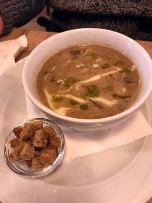 Shitake soup at Spot in Novi Sad