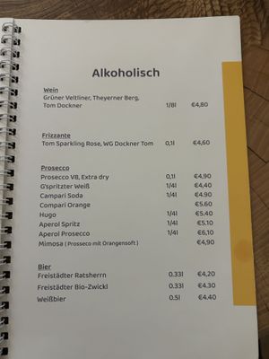 menu april 2026  at Schadzi Cafe in Linz