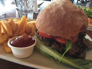 vegan burger (wasn’t spicy at all as said on menu) at Due South in Albany