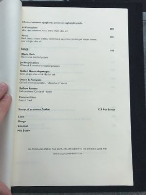 Vegan menu pg2 at Paresa Resort in Phuket