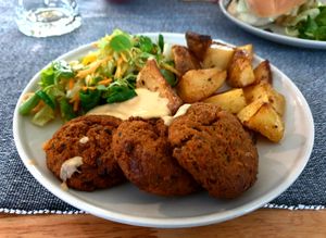 Vegan 'fašírky'.  at Makovice in Stupava