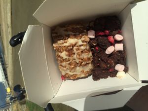 Mini pumpkin loaf and rocky road brownie at Hunter Gatherer in Portsmouth