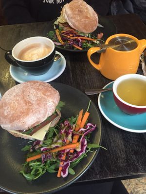 Pastrami, BLT, coffee and tea  at Hunter Gatherer in Portsmouth