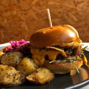 Nachos burger 🍔  at Hunter Gatherer in Portsmouth