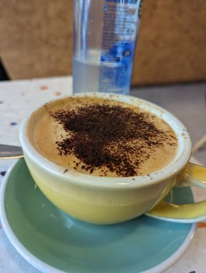 Coconut milk cappuccino at Hunter Gatherer in Portsmouth