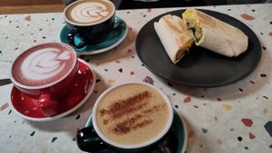 Coffees and Breakfast Wrap at Hunter Gatherer in Portsmouth