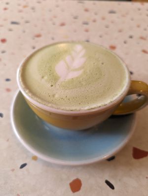 Raspberry ripple matcha at Hunter Gatherer in Portsmouth