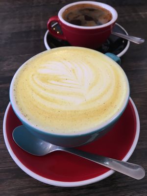 Turmeric latte  at Hunter Gatherer in Portsmouth