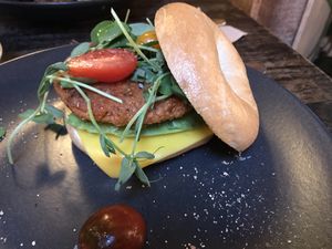 Breakfast bagel 💚 at Hunter Gatherer in Portsmouth